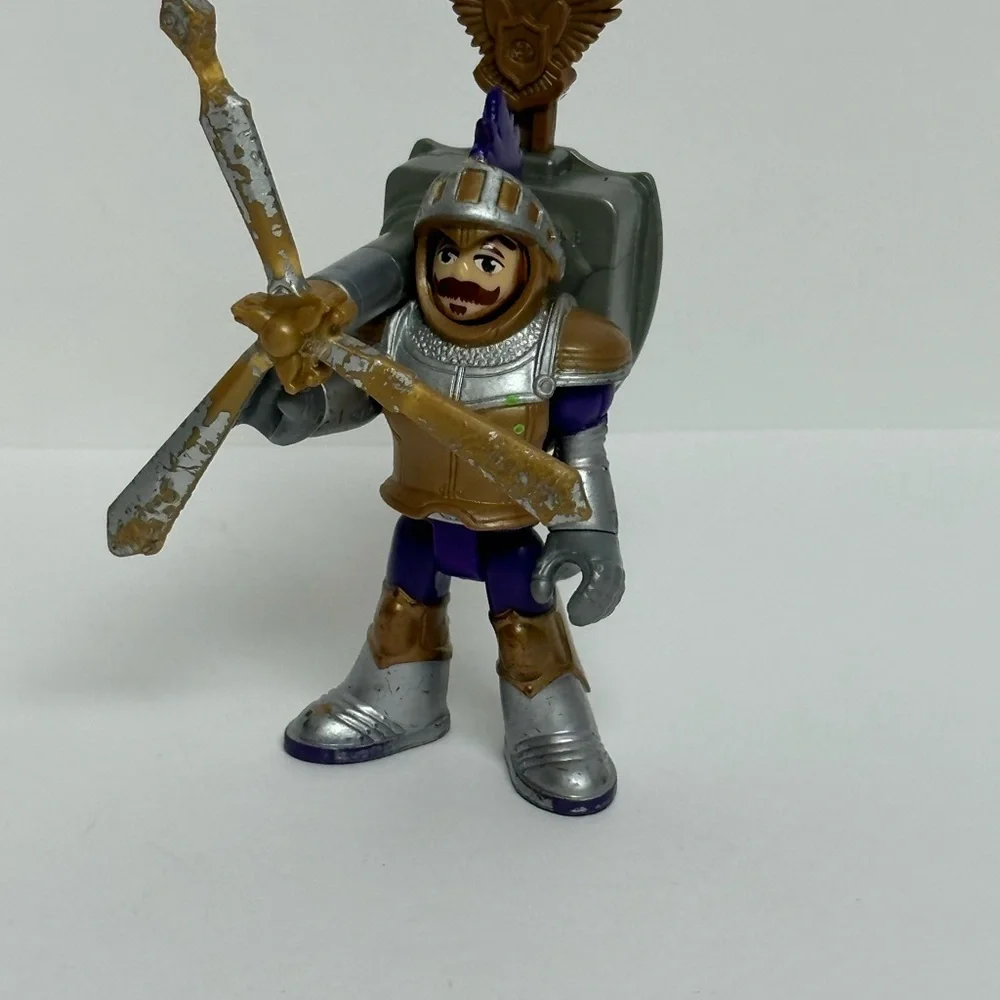 Imaginext SIR PETER THE KNIGHT Figure Tri Sword Armor Weapon 2012 Fisher Price
